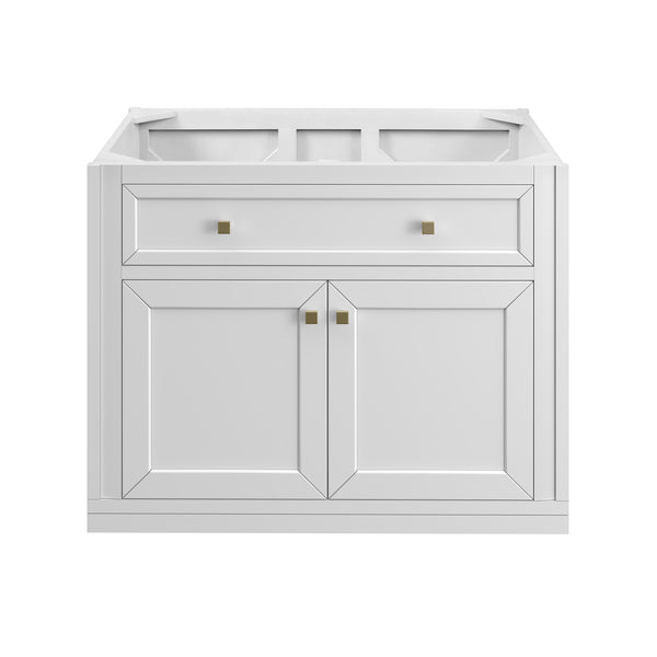 James Martin Chicago 36" Single Vanity with Single Hole 3CM White Zeus Silestone Top & Backsplash