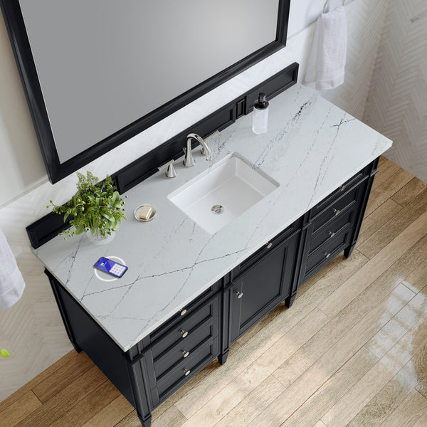 James Martin Brittany 60" Single Vanity with 3 CM Countertop & FreePower Wireless Charger