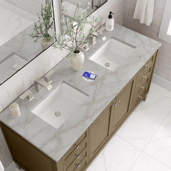 James Martin Chicago 60" Double Vanity with 3 CM Countertop & FreePower Wireless Charger