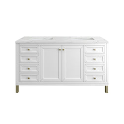 James Martin Chicago 60" Double Vanity with 3 CM Countertop & FreePower Wireless Charger