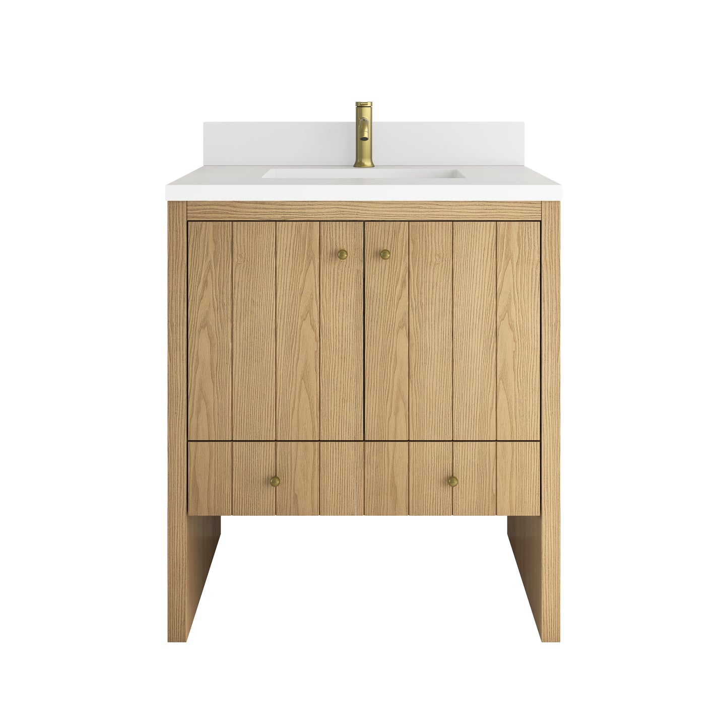 James Martin Hudson 30" Single Vanity with Single Hole 3 CM White Zeus Silestone Top and Matching Backsplash