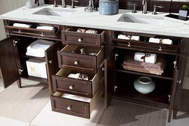 James Martin Brittany 72" Double Vanity with 3 CM Countertop & FreePower Wireless Charger