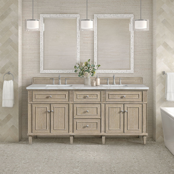 James Martin Lorelai 72" Double Vanity with 3 CM Countertop & FreePower Wireless Charger