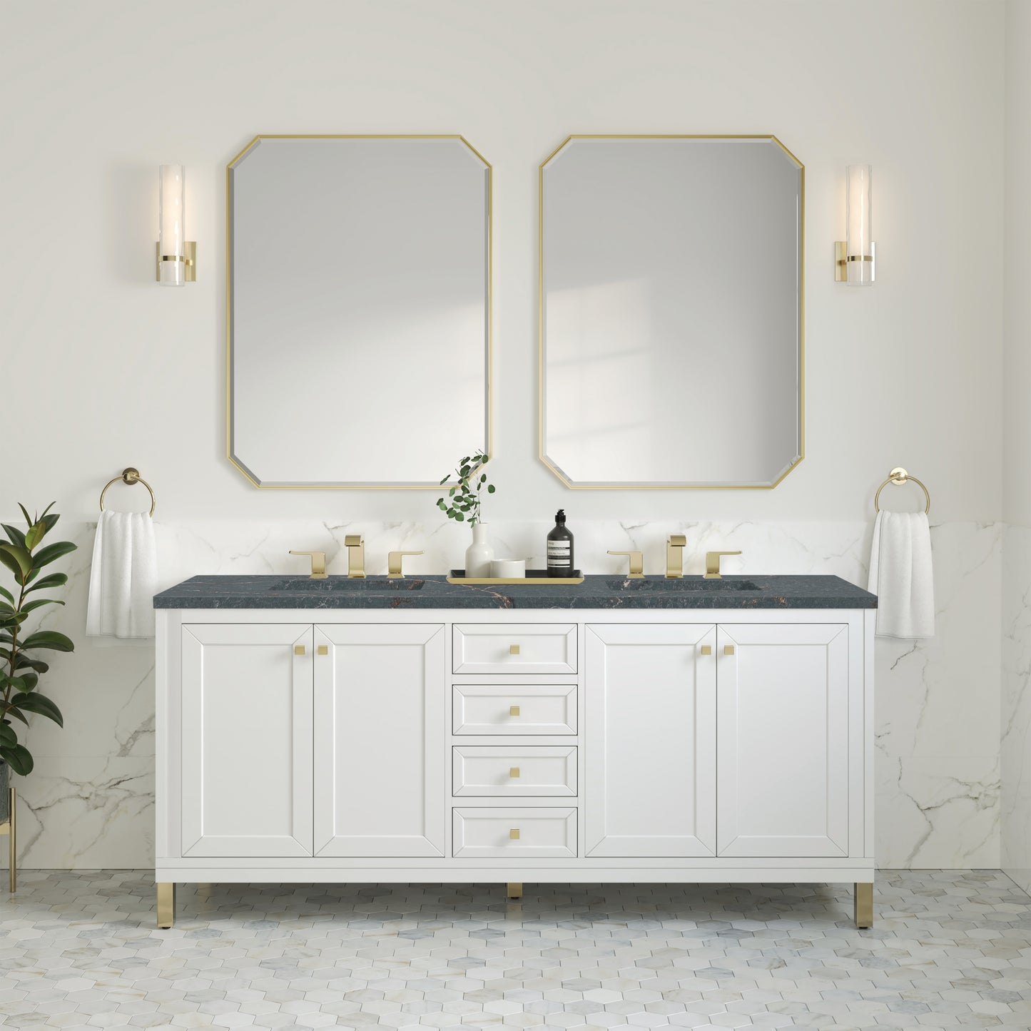 James Martin Chicago 72" Double Vanity with 3 CM Countertop