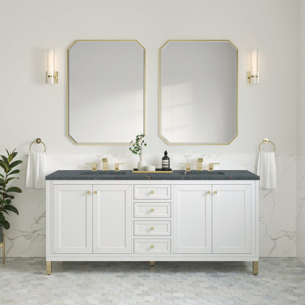 James Martin Chicago 72" Double Vanity with 3 CM Countertop & FreePower Wireless Charger