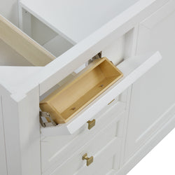 James Martin Chicago 60" Double Vanity with Single Hole 3CM White Zeus Silestone Top & Backsplash