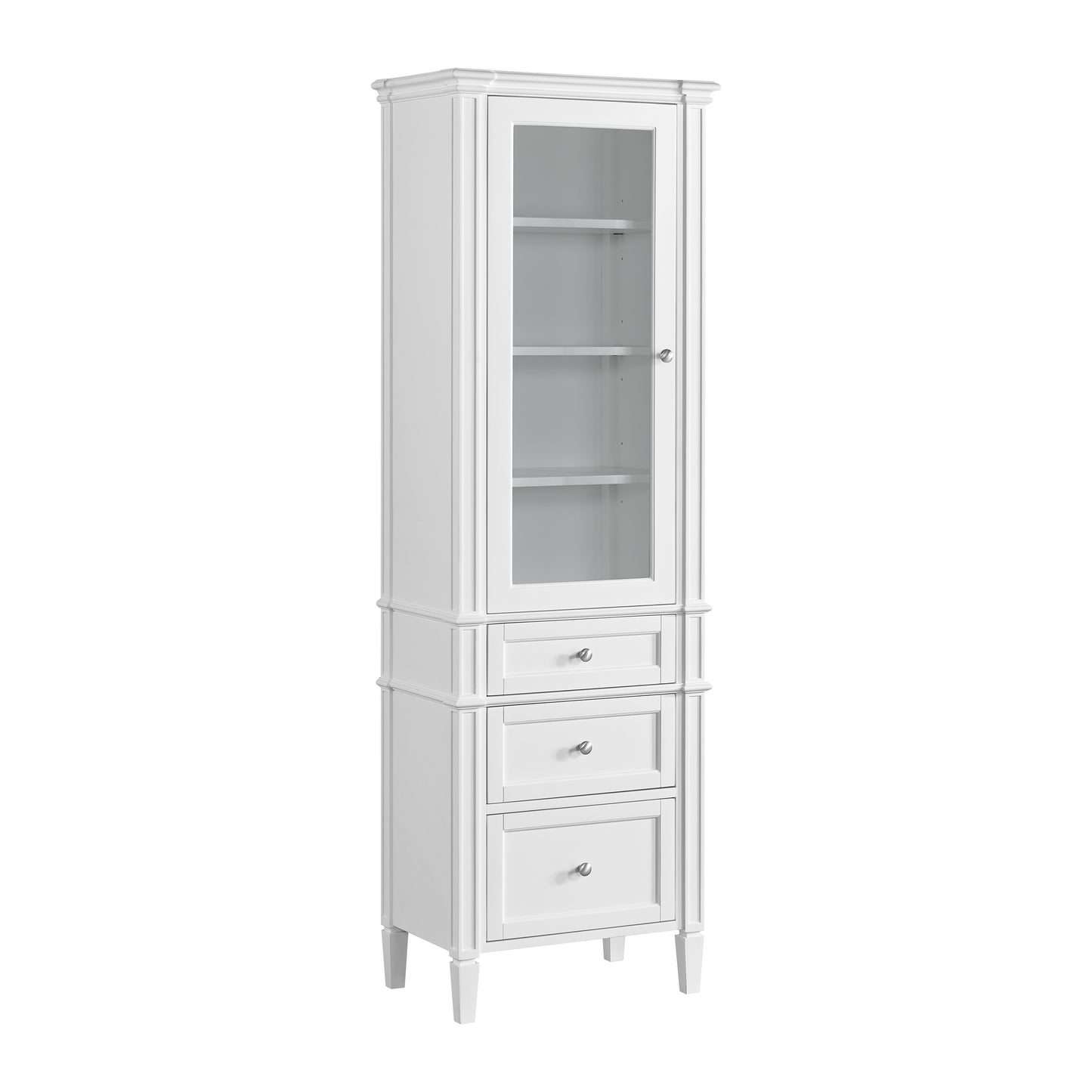 James Martin Brittany Linen Cabinet, Bright White