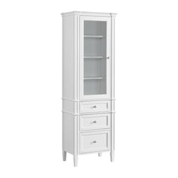 James Martin Brittany Linen Cabinet, Bright White