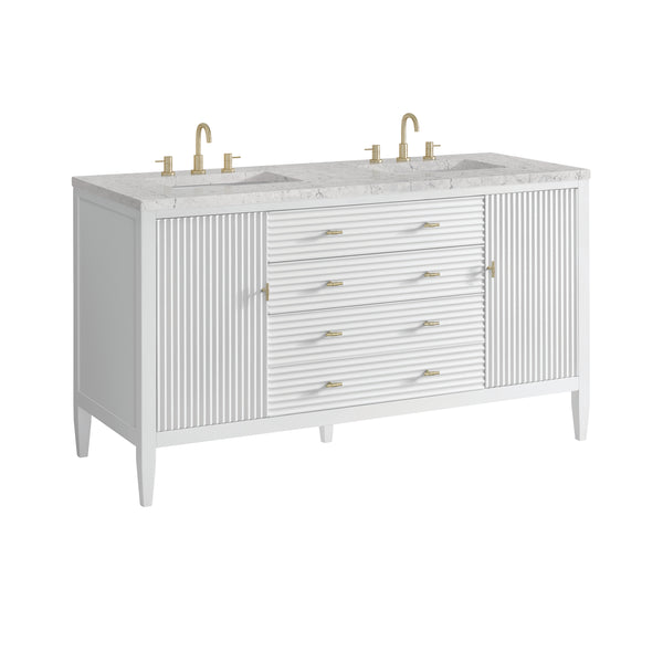 James Martin Myrrin 60" Double Vanity with 3 CM Countertop & FreePower Wireless Charger