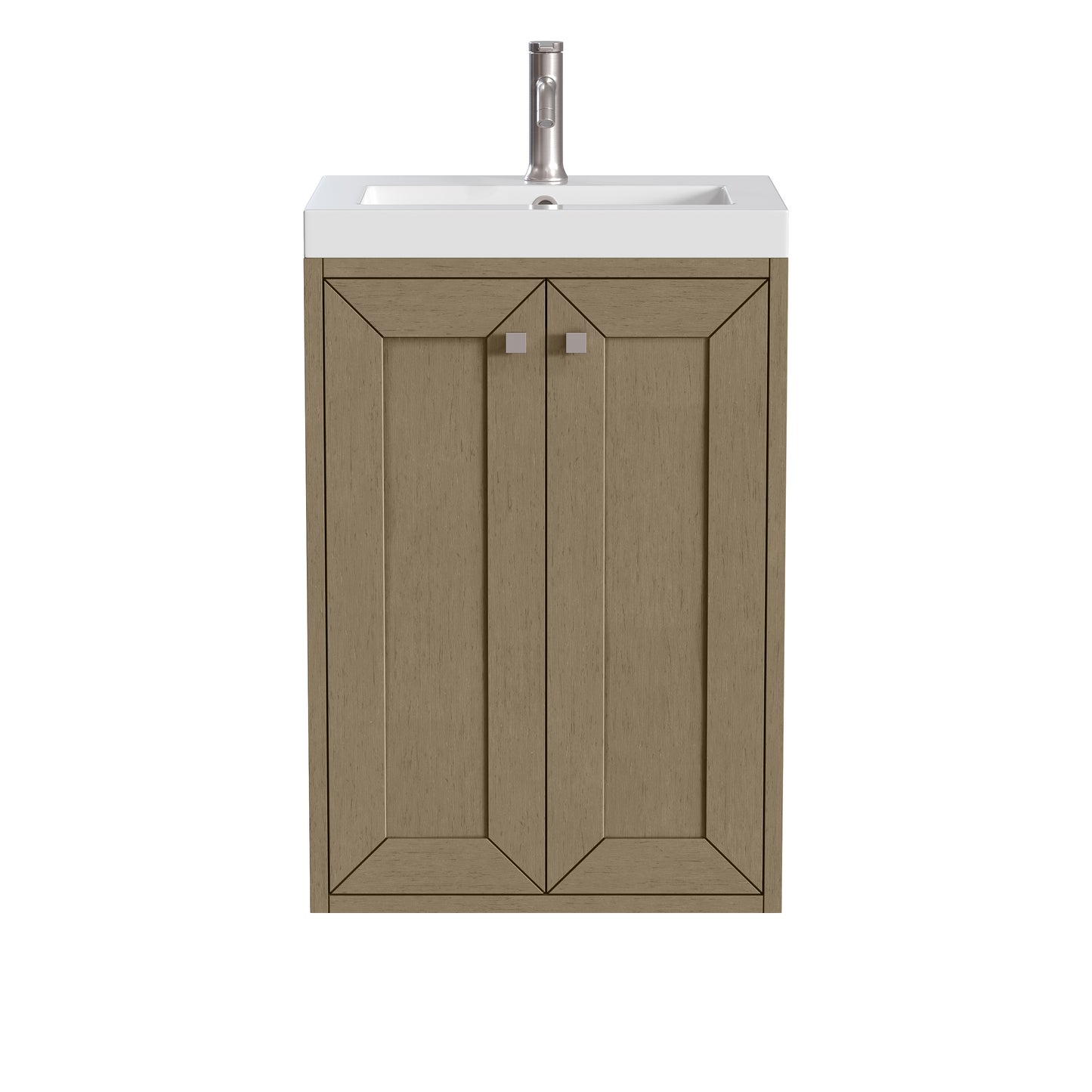 James Martin Chianti Single Floating Vanity with White Glossy Composite Stone Top