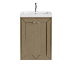 James Martin Chianti Single Floating Vanity with White Glossy Composite Stone Top