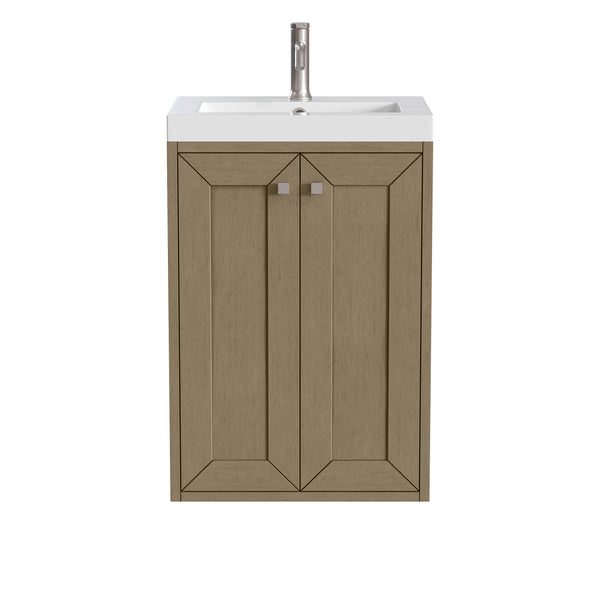 James Martin Chianti Single Floating Vanity with White Glossy Composite Stone Top