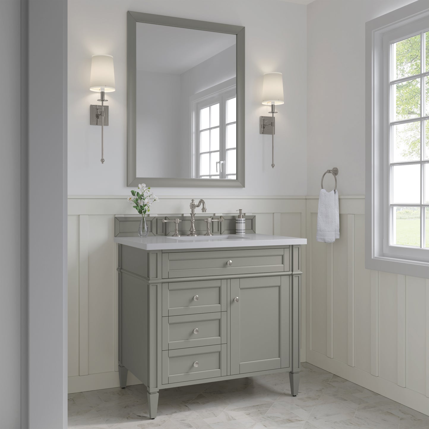 James Martin Brittany 36" Single Vanity with 3 Countertop