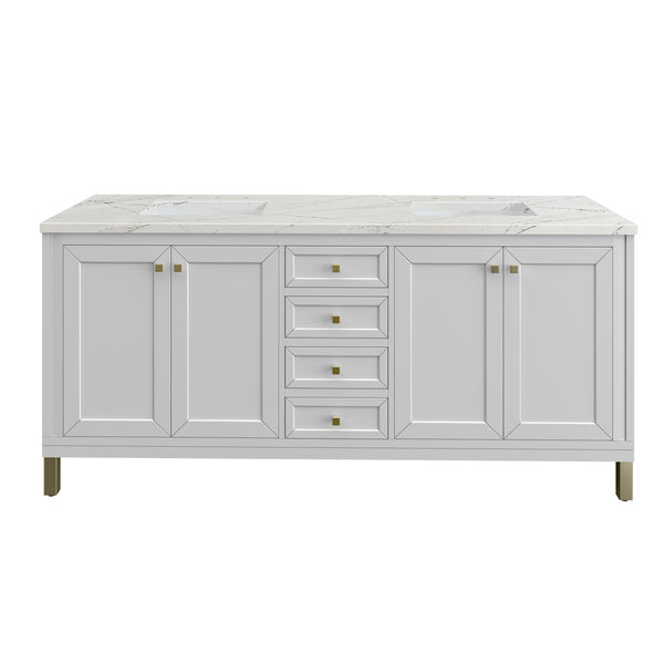James Martin Chicago 72" Double Vanity with 3 CM Countertop