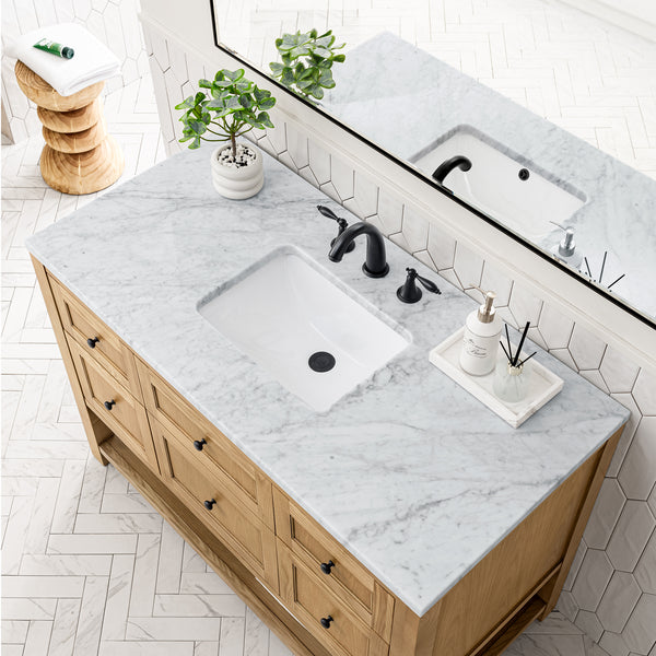 James Martin Breckenridge 48" Single Vanity, Light Natural Oak - Luxe Bathroom Vanities