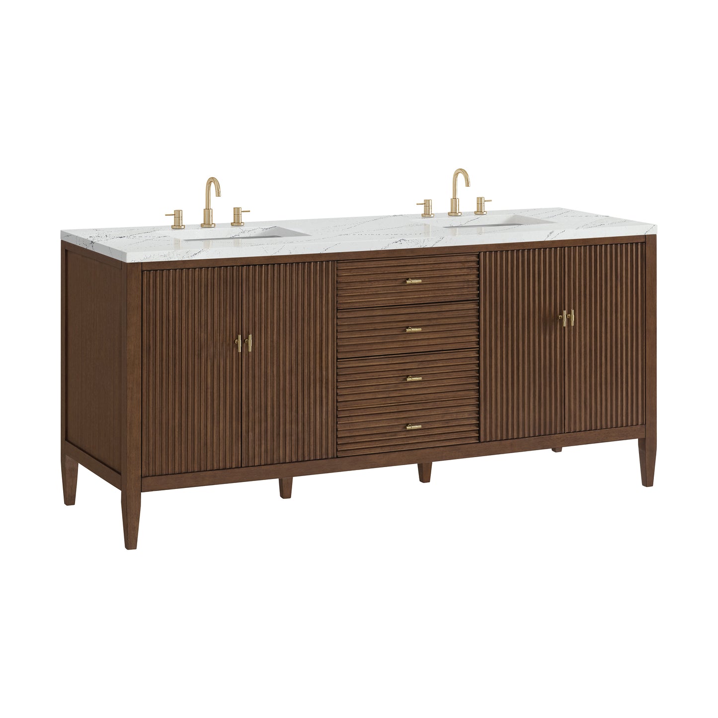 James Martin Myrrin 72" Double Vanity with 3 CM Countertop & FreePower Wireless Charger