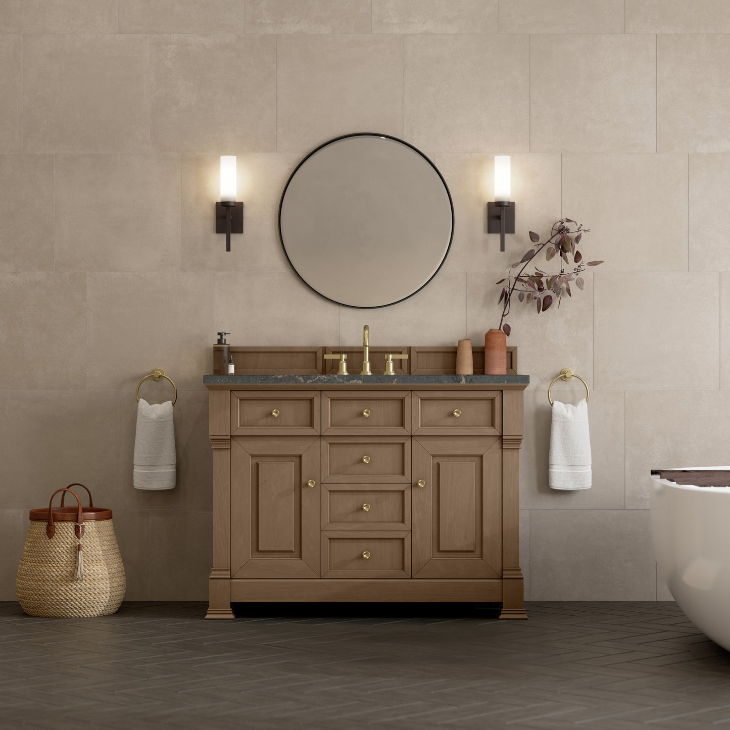 James Martin Brookfield 48" Single Vanity with 3 CM Countertop & FreePower Wireless Charger