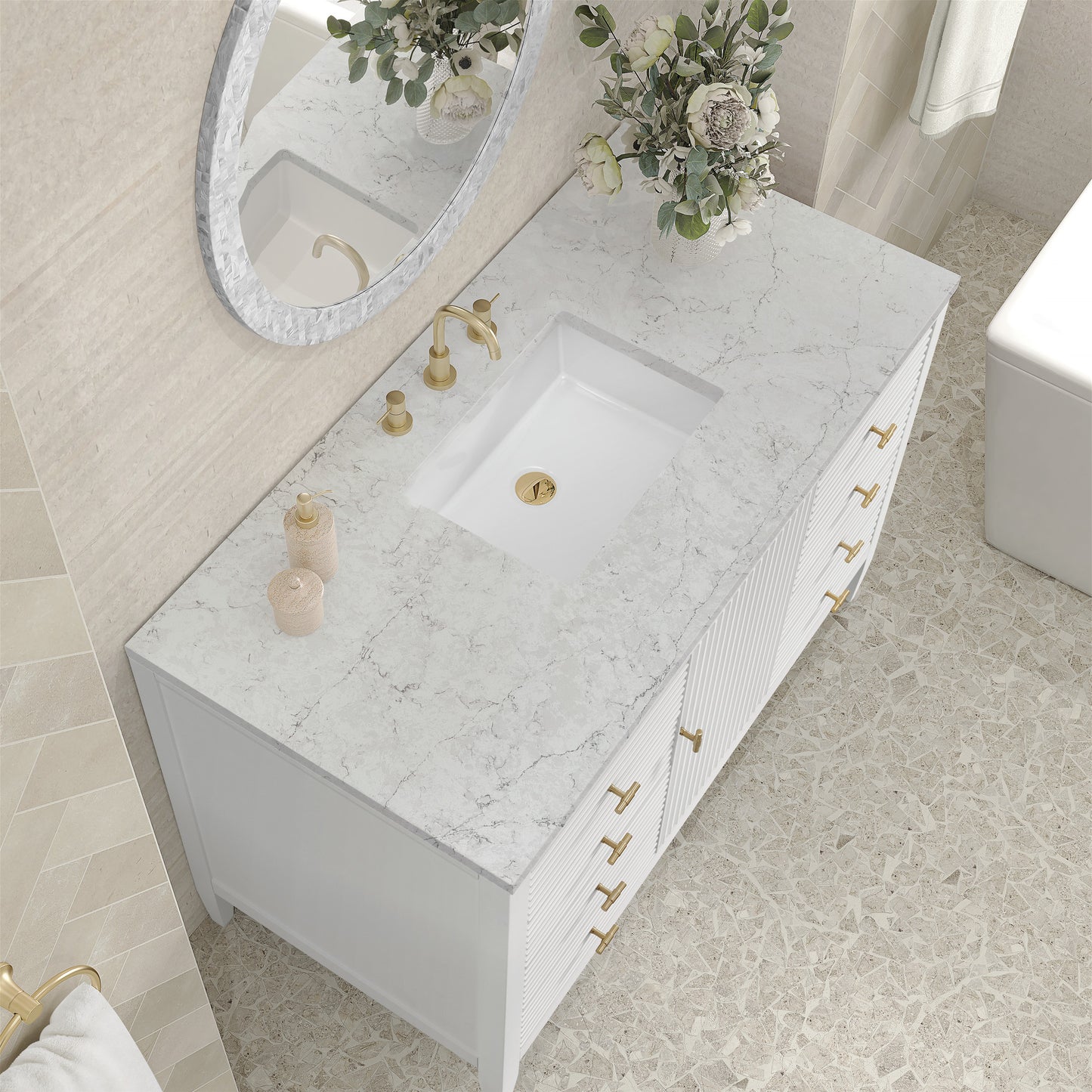 James Martin 48" Myrrin Vanity, W/ 3CM Top