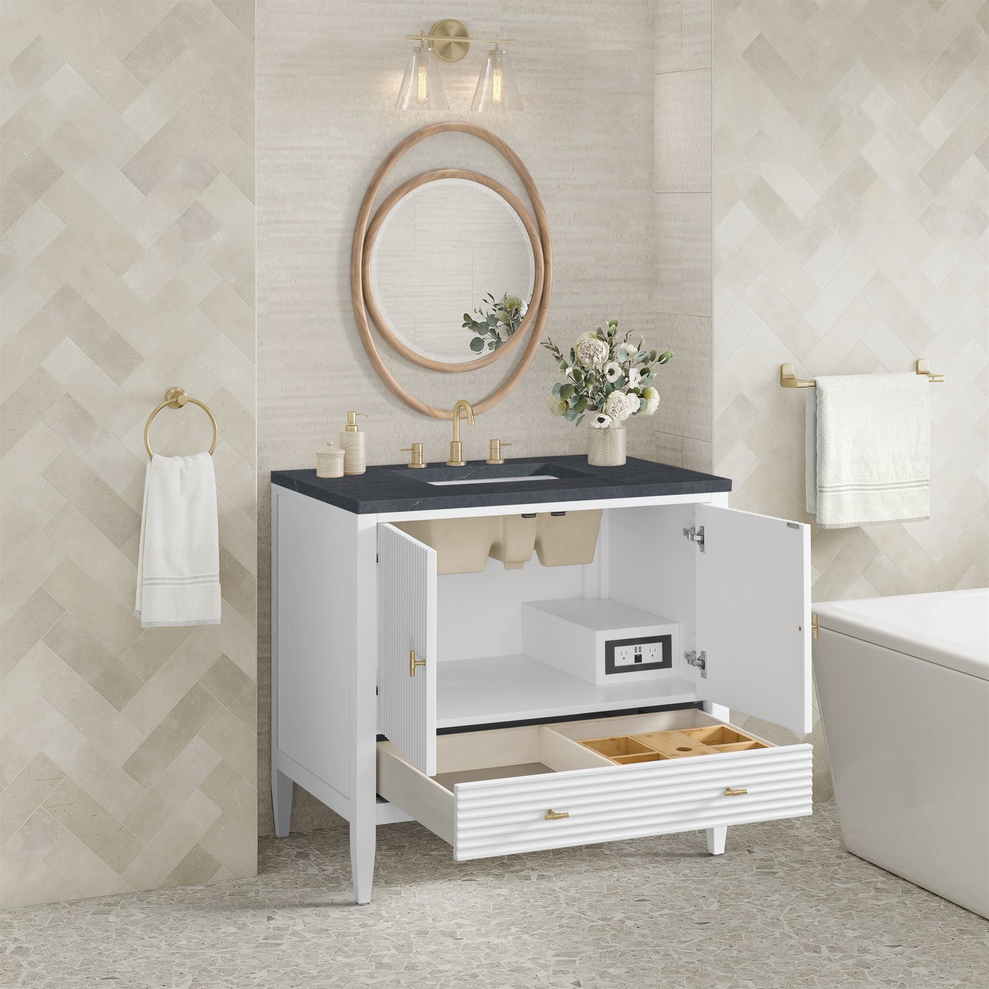 James Martin Myrrin 36" Single Vanity with 3 CM Countertop
