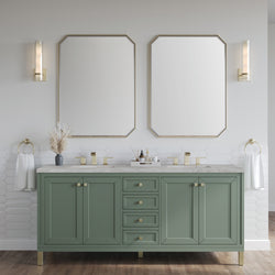 James Martin Chicago 72" Double Vanity with 3 CM Countertop & FreePower Wireless Charger