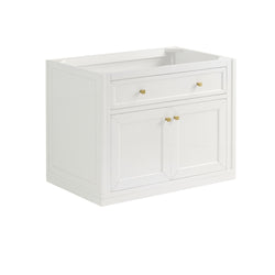 James Martin Chicago 36" Single Vanity with Single Hole 3CM White Zeus Silestone Top & Backsplash