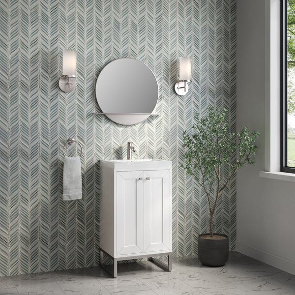 James Martin Chianti Single Vanity with White Glossy Composite Stone Top