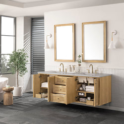 James Martin Laurent 72" Double Vanity, Light Natural Oak