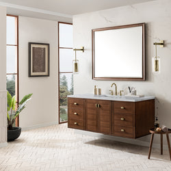 James Martin Amberly 60" Single Vanity, Mid-Century Walnut