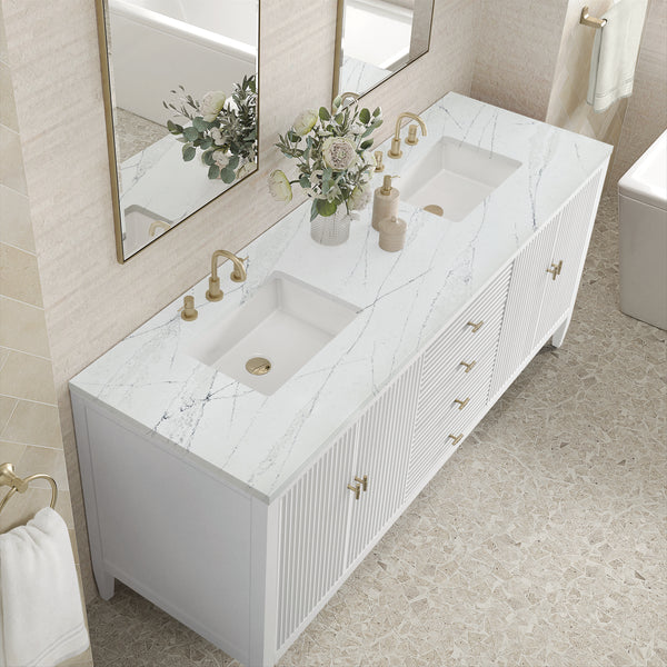 James Martin Myrrin 72" Double Vanity with 3 CM Countertop
