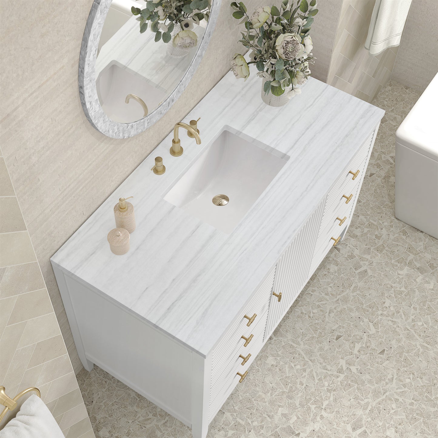 James Martin 48" Myrrin Vanity, W/ 3CM Top