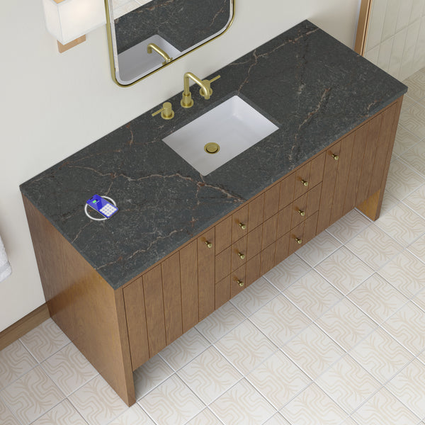 James Martin Hudson 60" Single Vanity with 3 CM Countertop & FreePower Wireless Charger