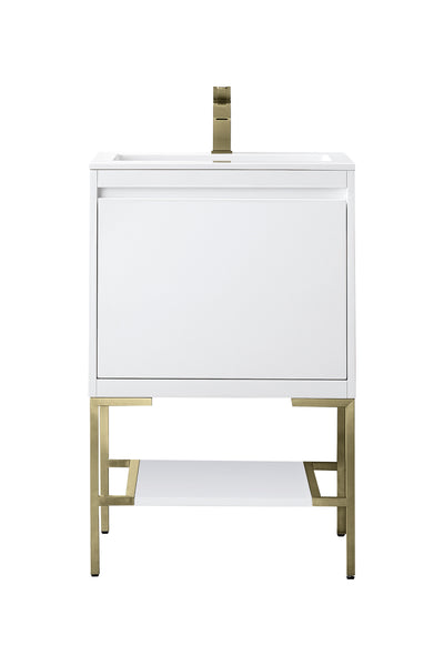 James Martin Mantova 23.6" Single Vanity With Stand and Composite Stone Top - Luxe Bathroom Vanities