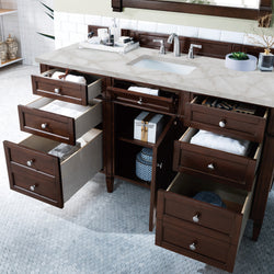 James Martin Brittany 60" Single Vanity with 3 CM Countertop & FreePower Wireless Charger