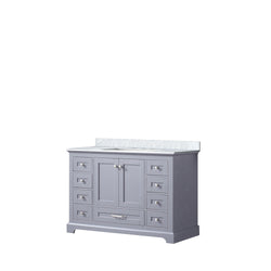 Lexora Collection Dukes 48 inch Single Bath Vanity and Carrara Marble Top - Luxe Bathroom Vanities