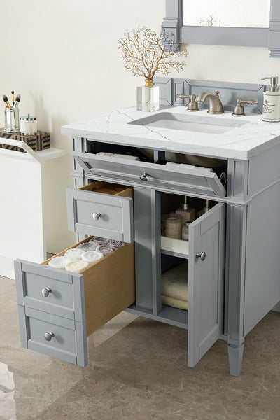 James Martin Brittany 30" Single Vanity with 3 CM Countertop