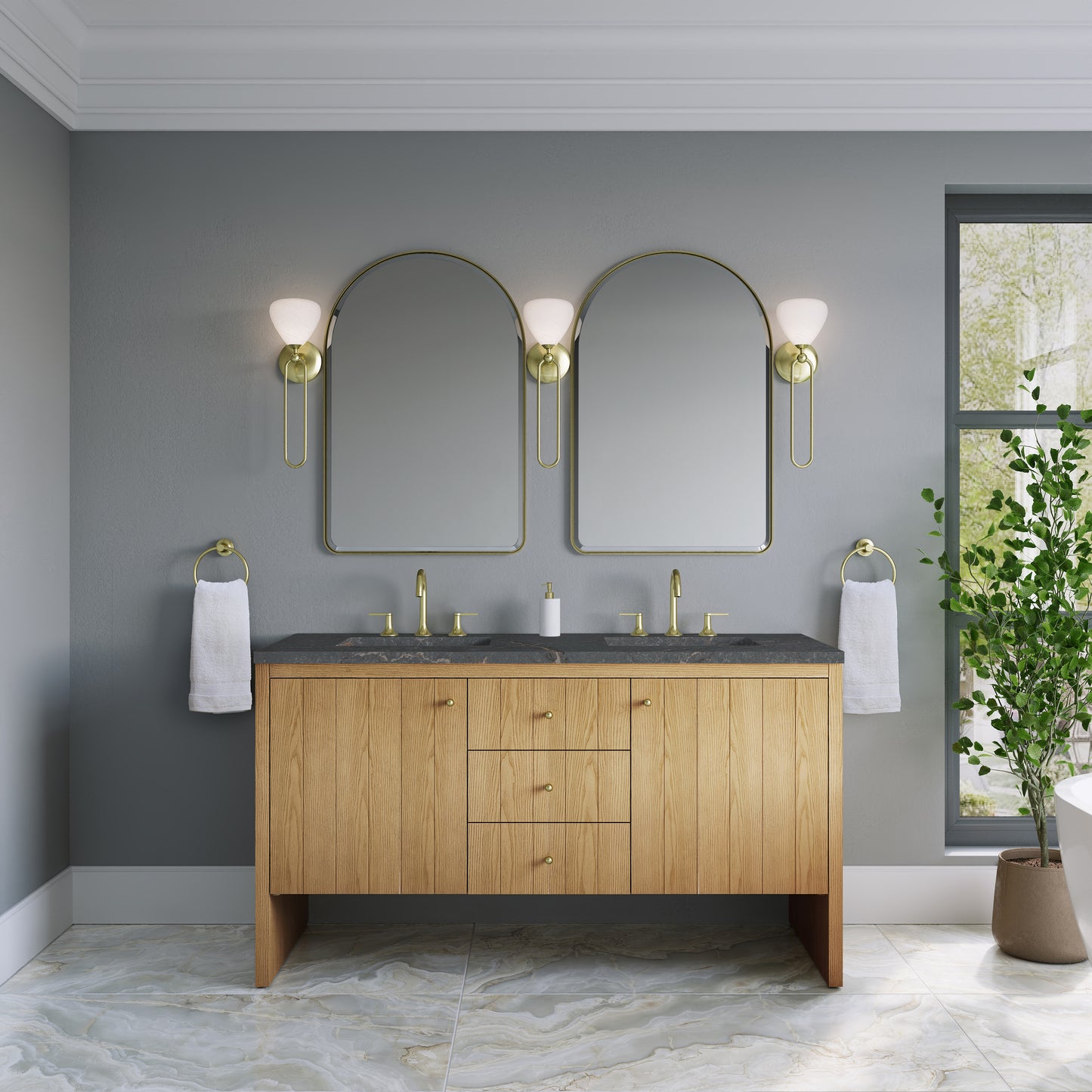 James Martin Hudson 60" Double Vanity with 3 CM Countertop