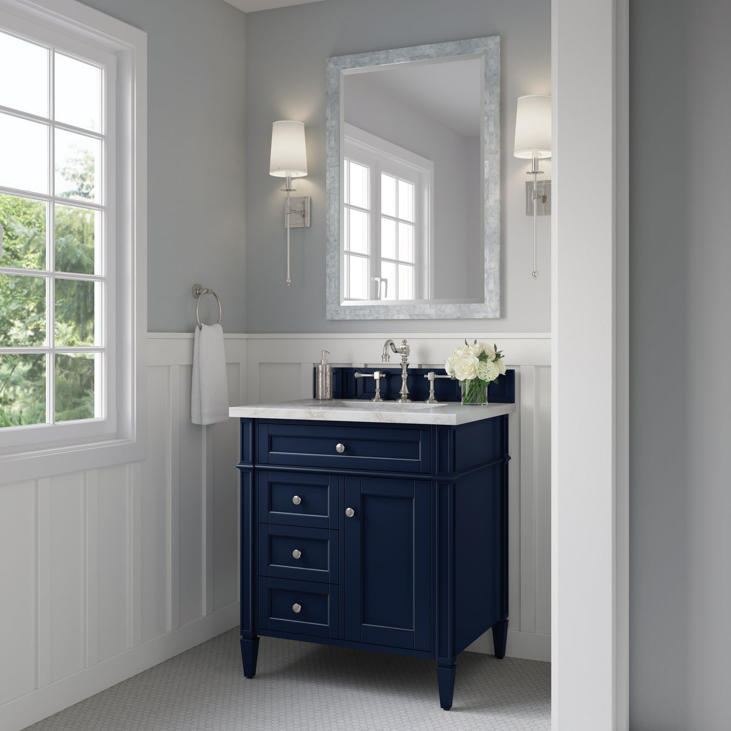 James Martin Brittany 30" Single Vanity with 3 CM Countertop