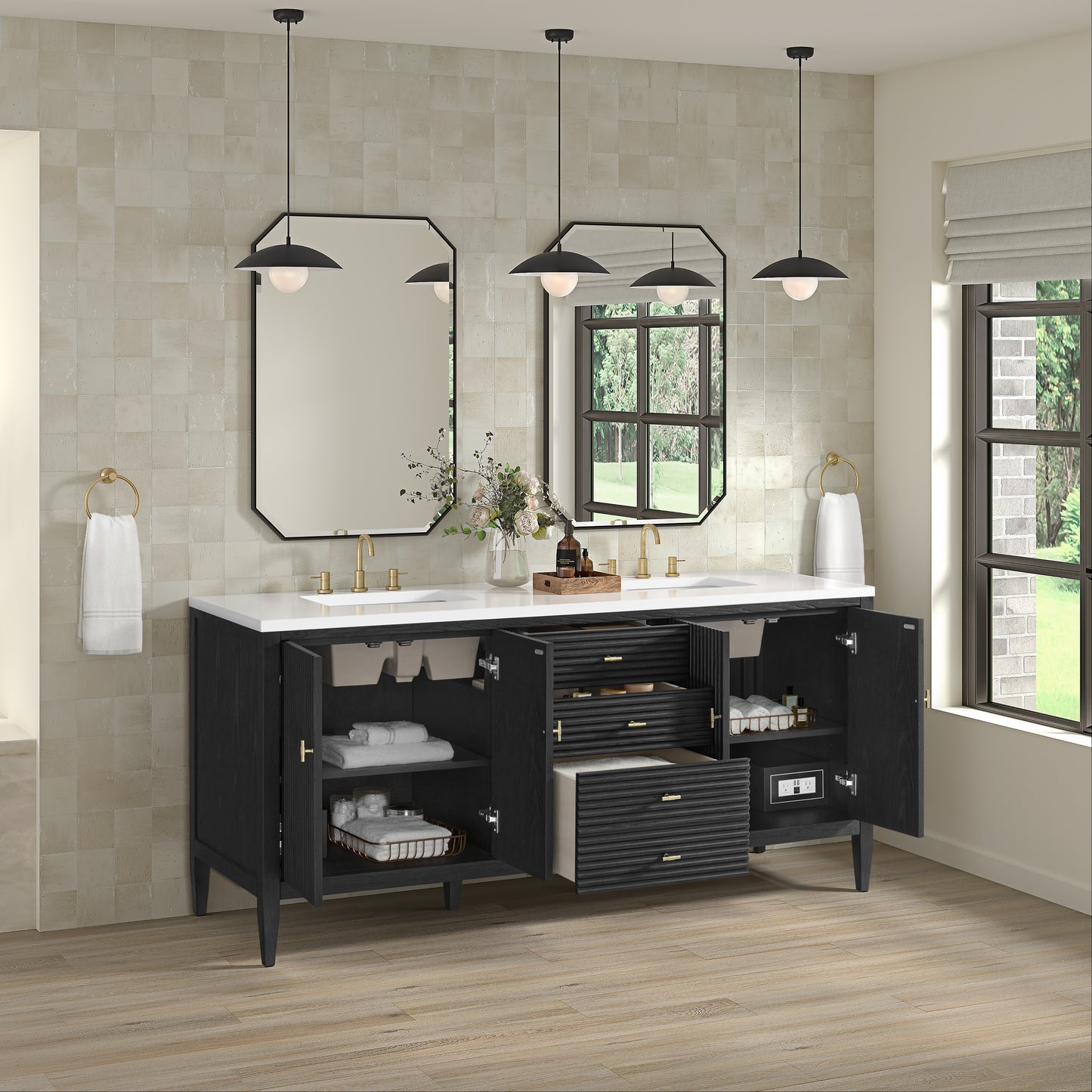 James Martin Myrrin 72" Double Vanity with 3 CM Countertop