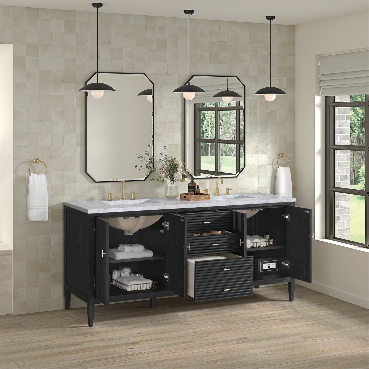 James Martin Myrrin 72" Double Vanity with 3 CM Countertop
