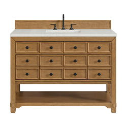 James Martin Malibu 48" Single Vanity, Amber Birch w/ 3 CM Counter Top - Luxe Bathroom Vanities