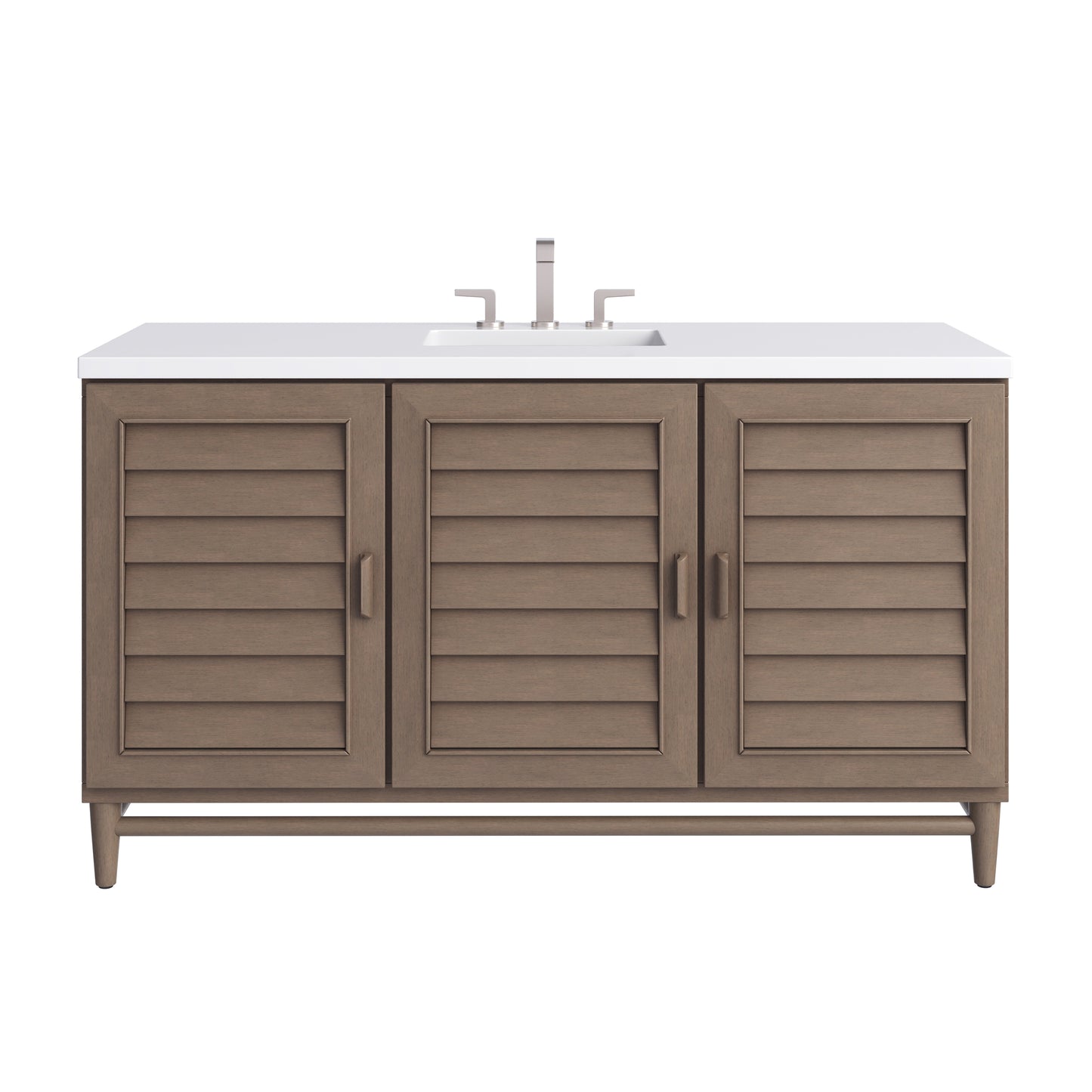 James Martin Portland 60" Single Vanity Whitewashed Walnut with 3 CM Countertop