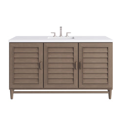 James Martin Portland 60" Single Vanity Whitewashed Walnut with 3 CM Countertop