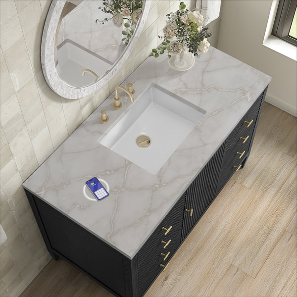 James Martin Myrrin 48" Single Vanity with 3 CM Countertop & FreePower Wireless Charger