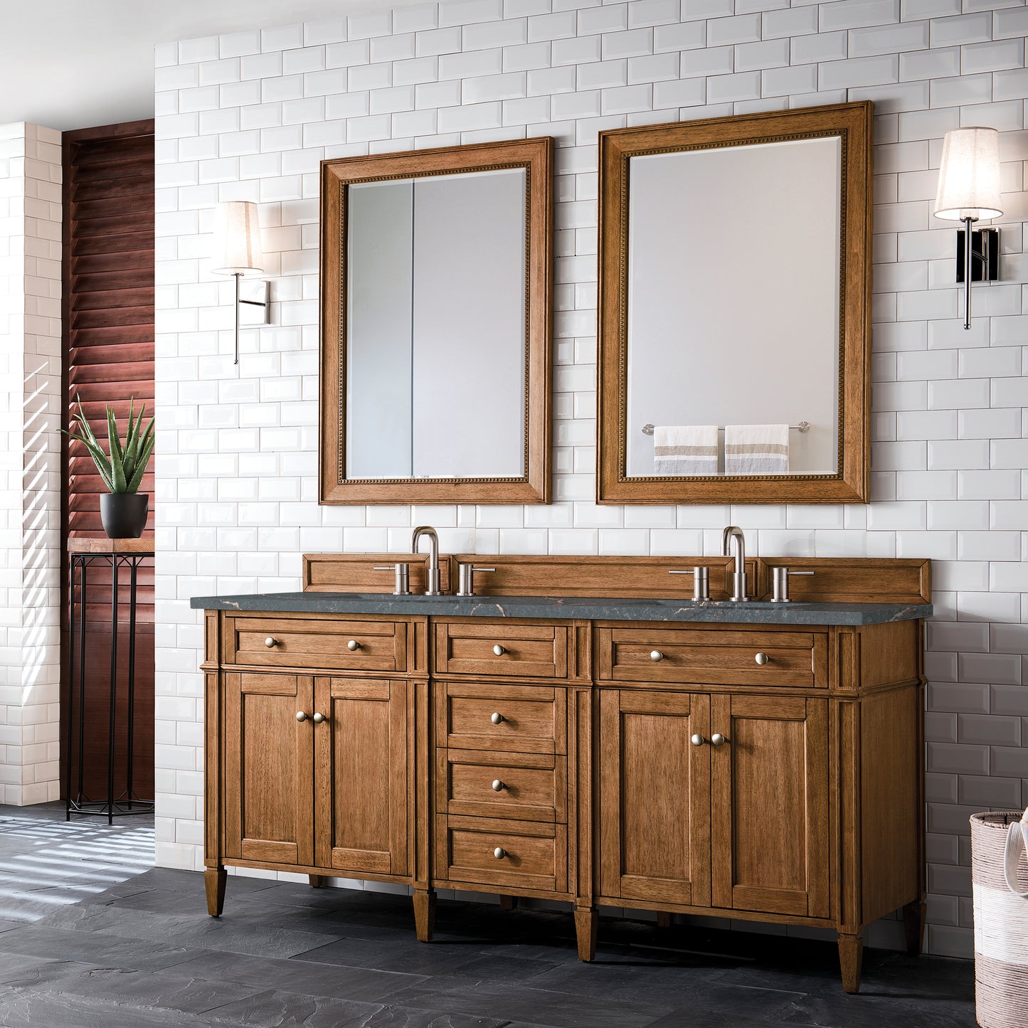 James Martin Brittany 72" Double Vanity with 3 CM Countertop & FreePower Wireless Charger