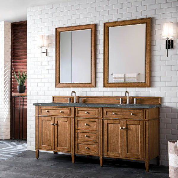 James Martin Brittany 72" Double Vanity with 3 CM Countertop & FreePower Wireless Charger