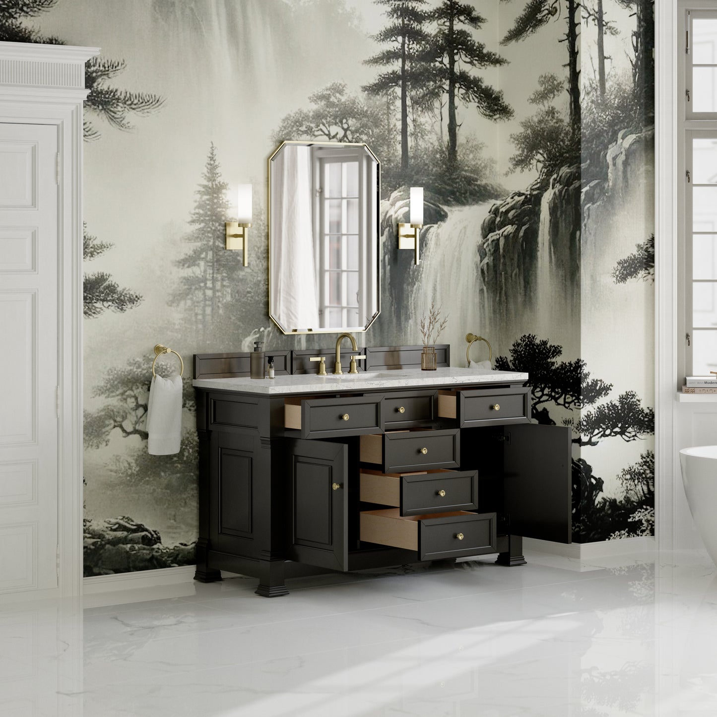 James Martin Brookfield 60" Single Vanity with 3CM Countertop & FreePower Wireless Charger