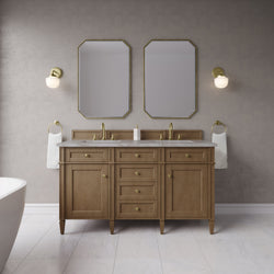 James Martin Brittany 60" Double Vanity with 3 CM Countertop & FreePower Wireless Charger