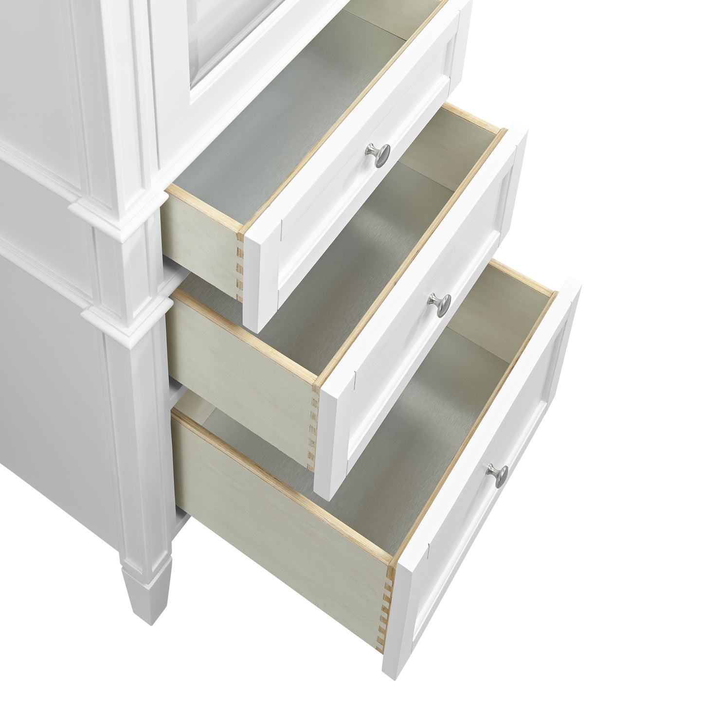 James Martin Brittany Linen Cabinet, Bright White