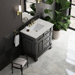 James Martin Brookfield 36" Single Vanity, Black Onyx with 3 CM Countertop - Luxe Bathroom Vanities