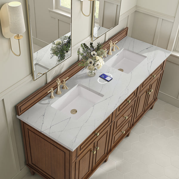 James Martin Lorelai 72" Double Vanity with 3 CM Countertop & FreePower Wireless Charger